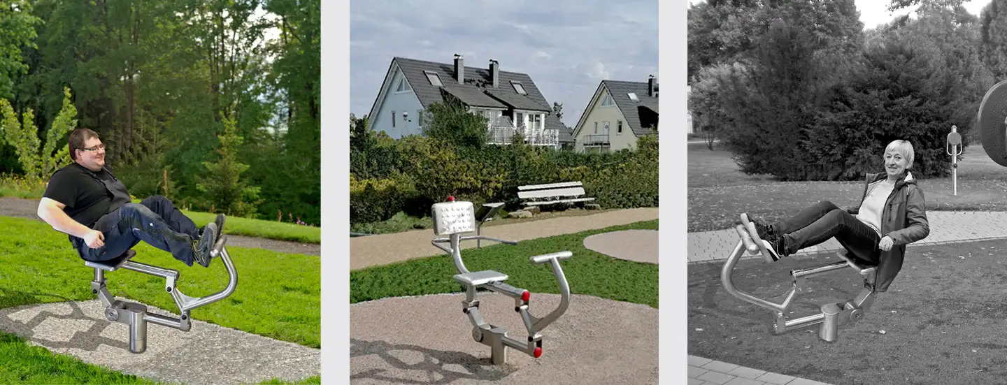 trainierender Mann, Fitnessgerät Beinpresse, trainierende Frau