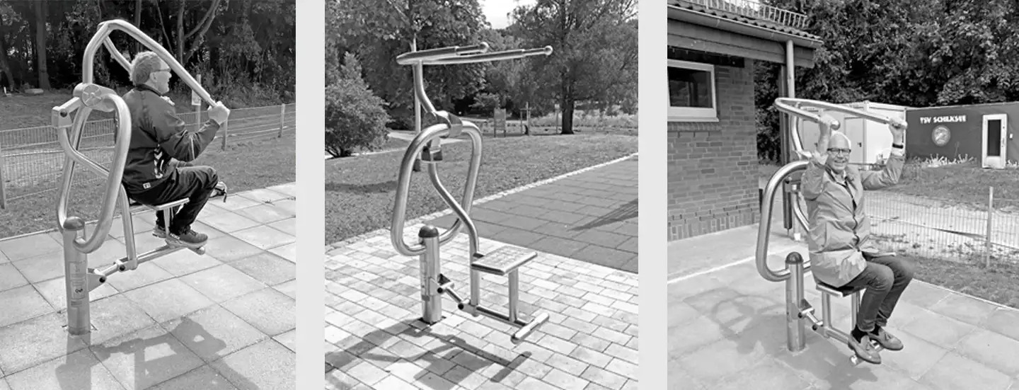 trainierender Mann, Fitnessgerät Oberköpertrainer Ziehen, trainierender Mann