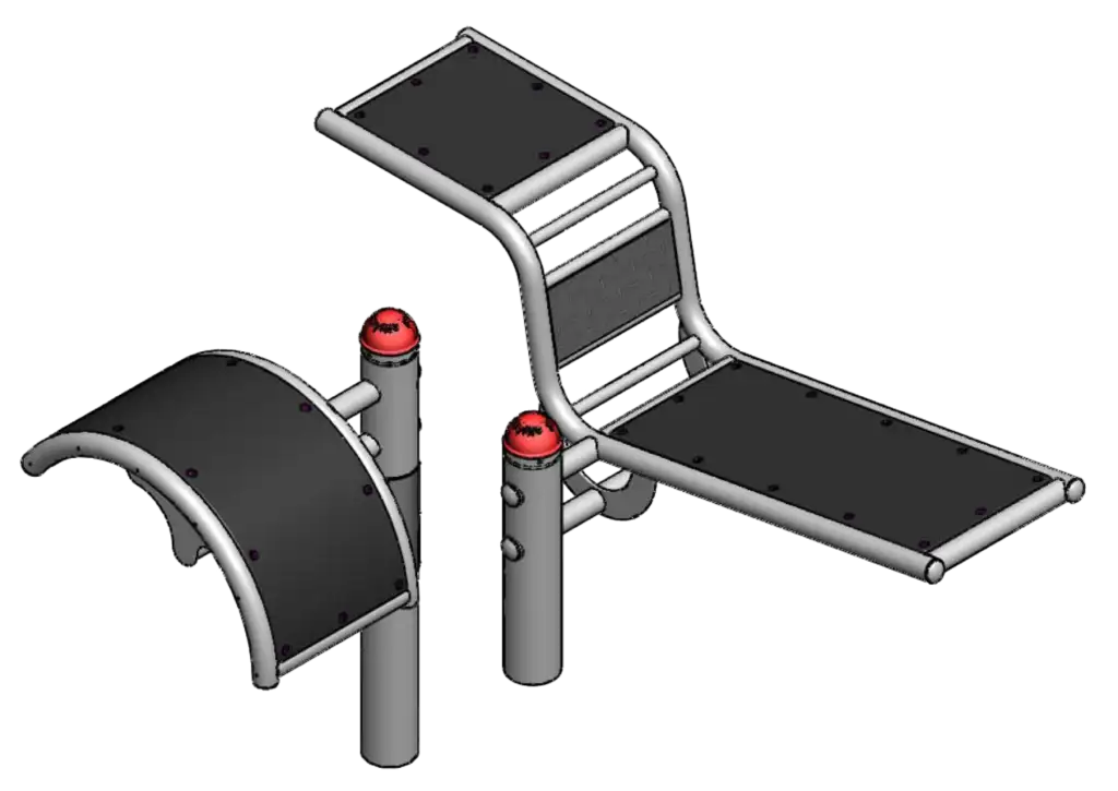 3D image of the abdominal-back combo trainer.